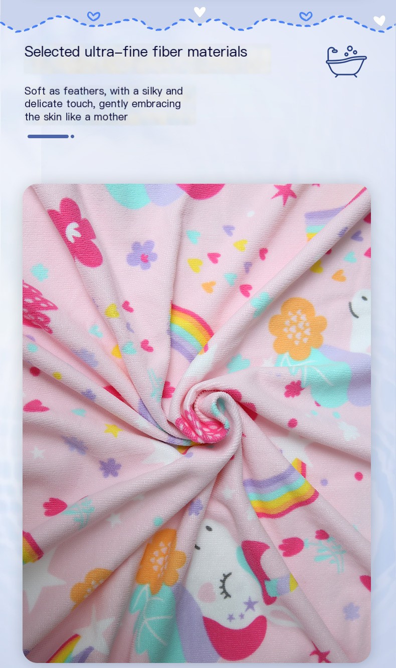 Microcredit Explosions Large Children's Bath Towel Cloak Reactive Printing Hooded Bathrobe Cloak Absorbent Quick-drying Wearing Bath Towel