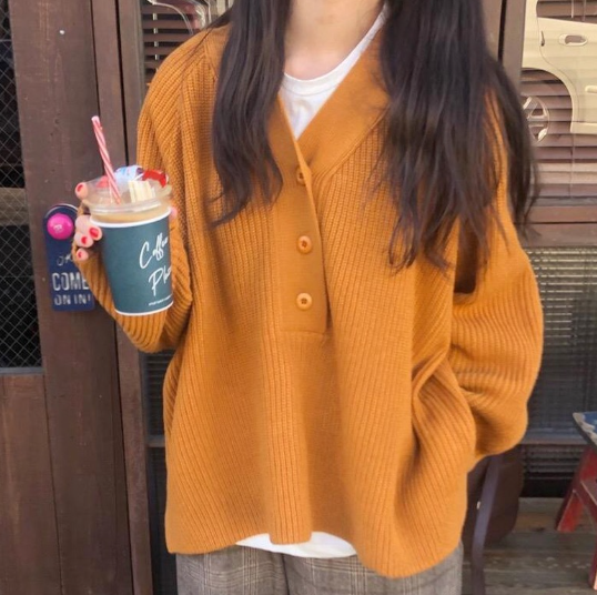 韩版V领毛衣女 Image 3