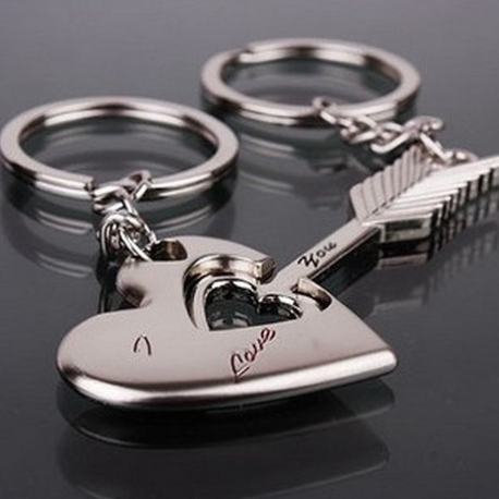 Cupid's Arrow Metal Keychain