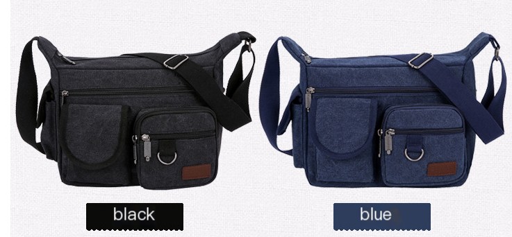 Men's canvas crossbody bag