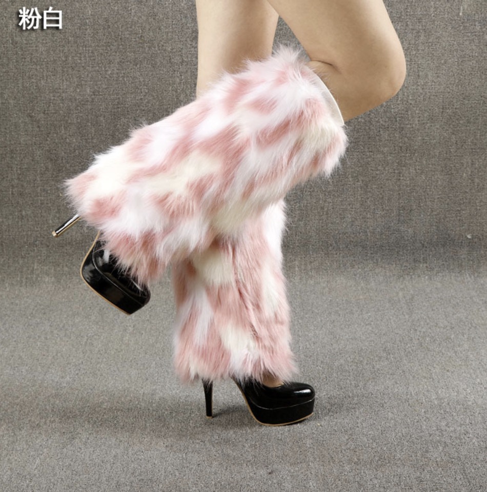 Pink cow spot leg warmers