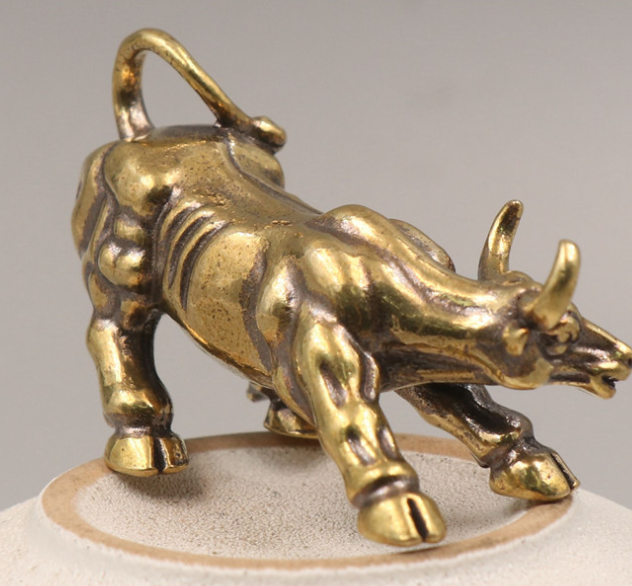 Brass Retro Mini Bull Figurine 2