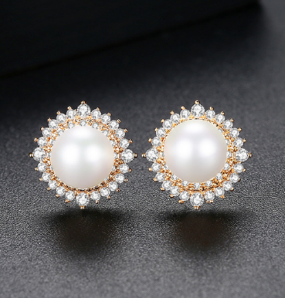 Pearl Earrings Side View