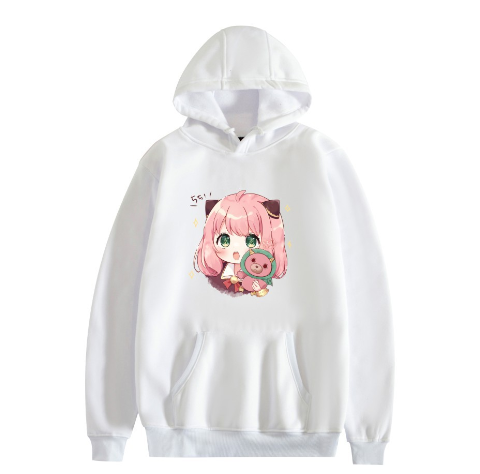 Rabbit Printed Velvet Hooded Sweater Detail