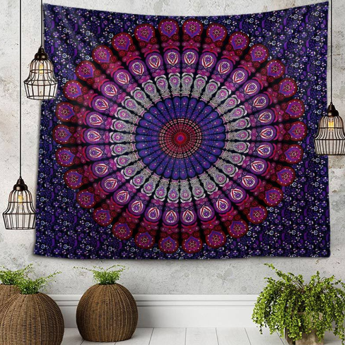 Blue Mandala Tapestry 1