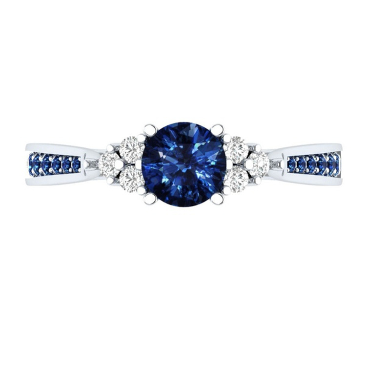 Sapphire Zircon Ring 7