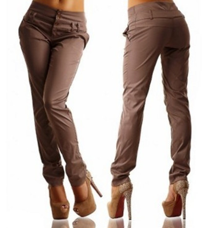 High-Waisted Harem Pants Khaki