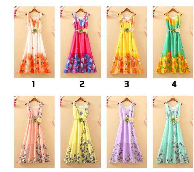 Chiffon Maxi Dress Color Options