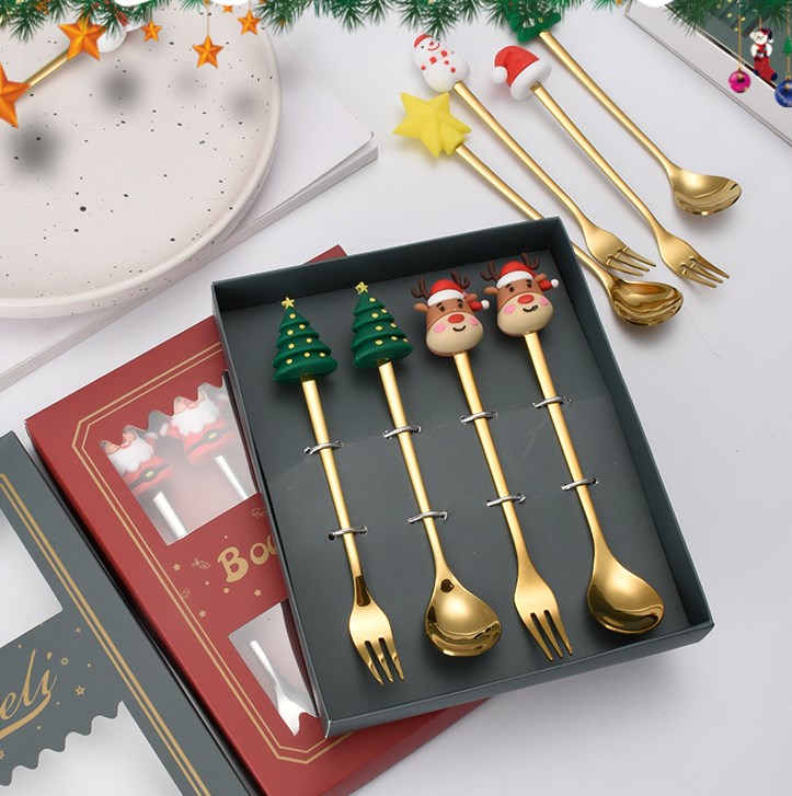 Christmas Spoon and Fork Set Image 2