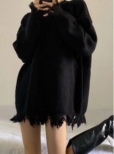 Stylish Fringed Detail Sweater