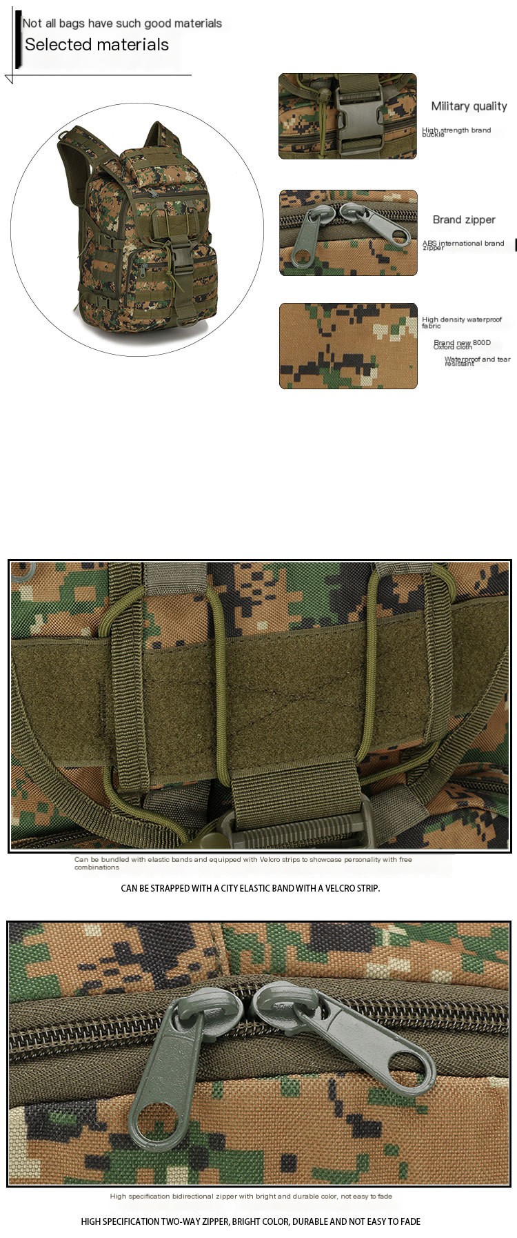 Spacious compartments of X7 Swordfish bag