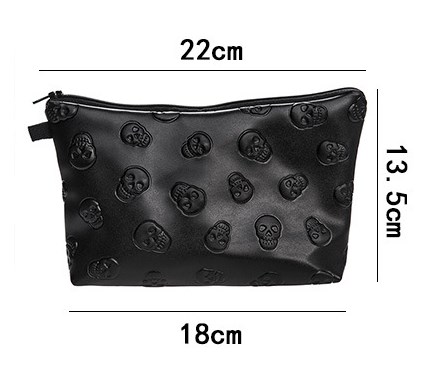Black Skull Cosmetic Bag