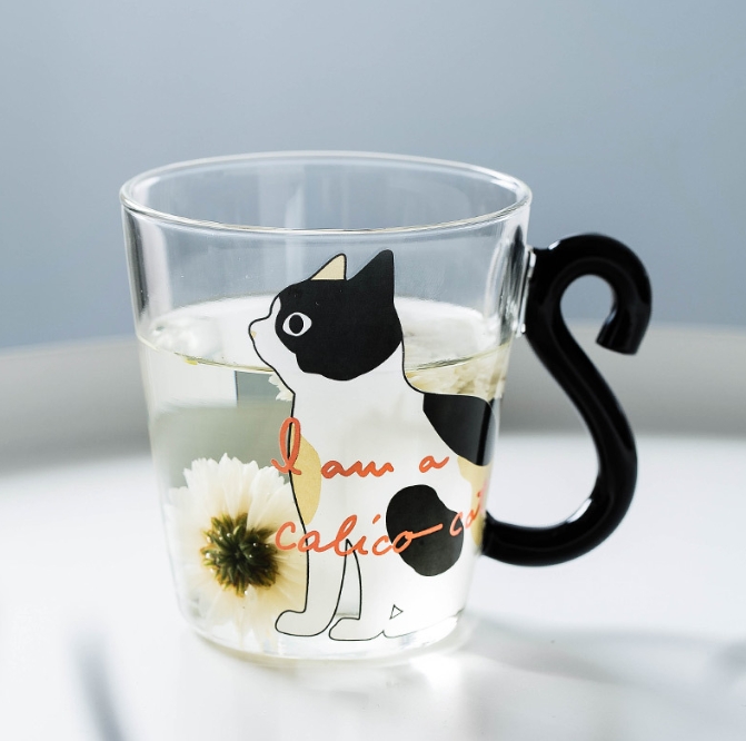 Glass Cat Cup
