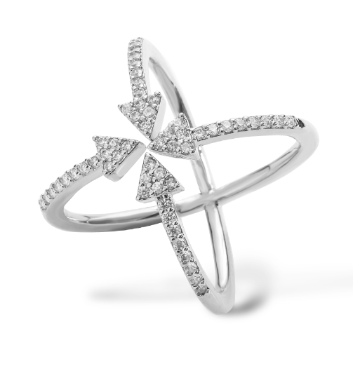 HECHENG 18K Gold Plated Copper Cross Ring 2