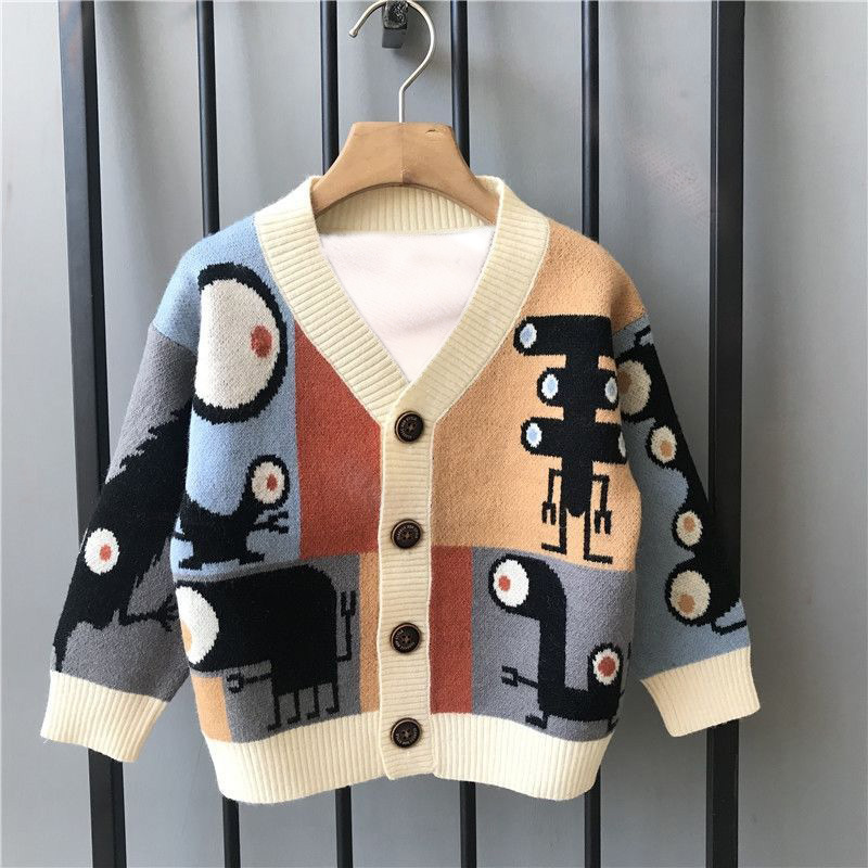 Boys sweater knitted cardigan suit image