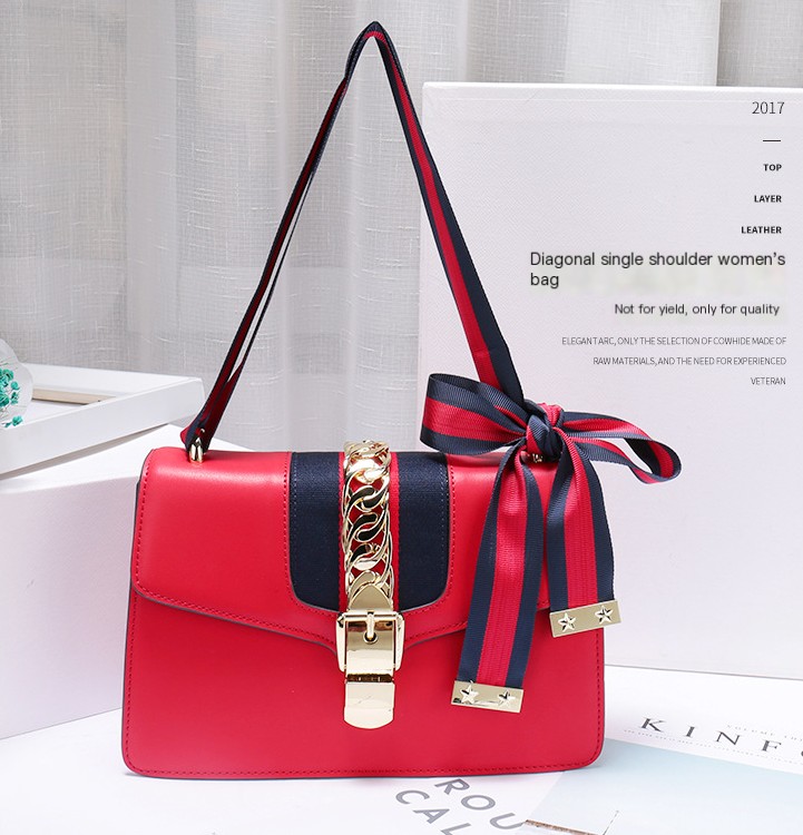 Striped Satin Woven Bag - Image 6