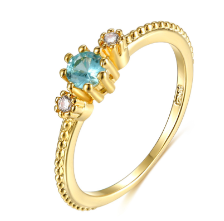 Delicate Blue Zirconia Ring