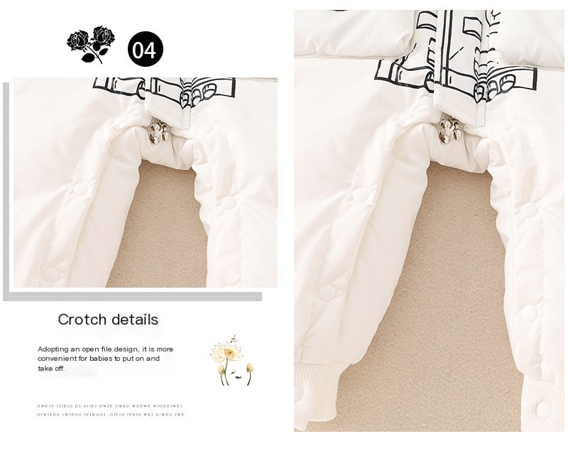 Internet Celebrity Baby Siaman Clothes Down Jacket Baby Thickened Bear Climbing Clothes Newborn Winter Clothes Going Out Hooded Clothes