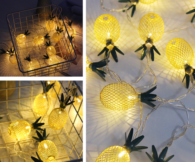 Pineapple String Lights in Retro Color