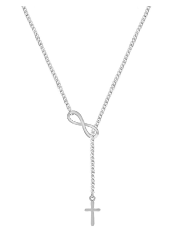 Chain Necklace Cross Infinity Choker - Detail View