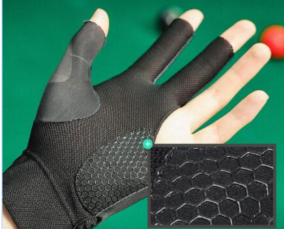 Open Finger Billiard Pool Gloves Adjustable Sticker Polyester Billiard Gloves Portable Lightweight Reusable Training Accessories