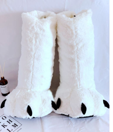 Cute Cartoon Bear Paw Plush Cotton Shoes