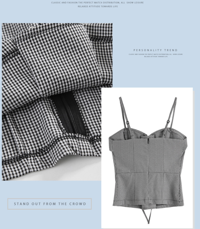 Checkered Tie-Up Crop Top Image 3