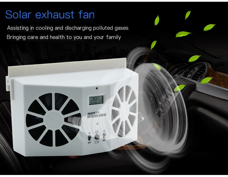 Solar Car Exhaust Fan Black
