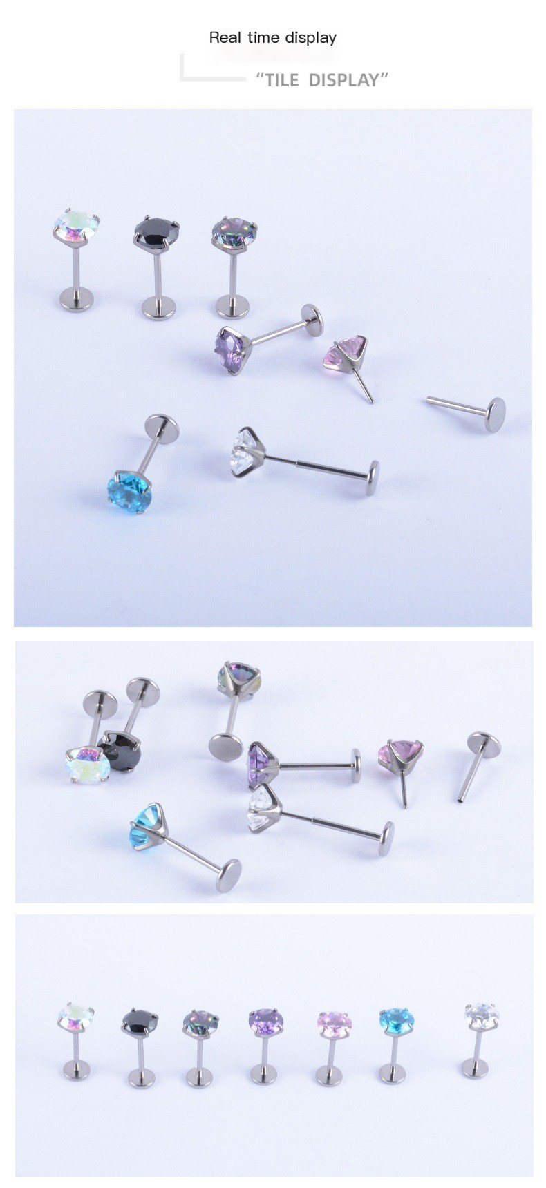 Close-up of F136 Titanium Alloy Earrings