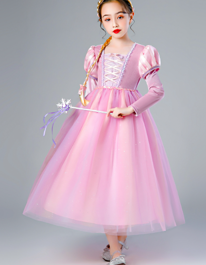 Rapunzel dress Rapunzel Sofia birthday dress performance dress fluffy mesh skirt Frozen Elsa skirt image