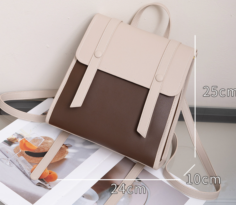 Sac à Dos en Cuir de Grande Capacité à Double Bretelle pour Femmes - Image 3