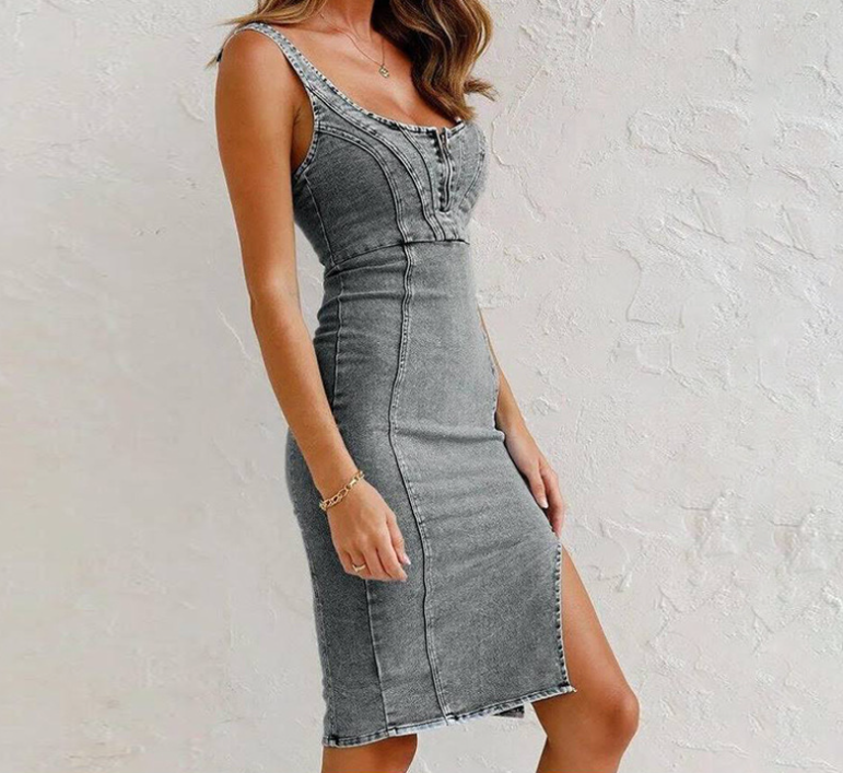 Denim Dress Image 6