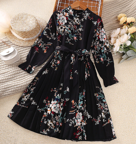 Black Printed Dress Image 2