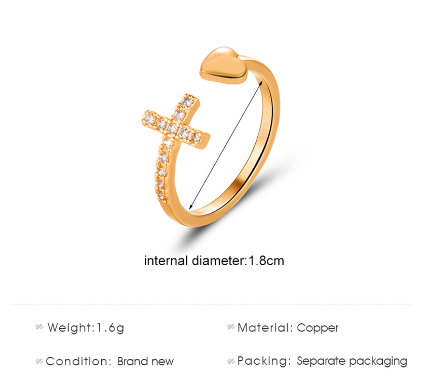 BAGUE CROIX LOURDES - Rose Gold