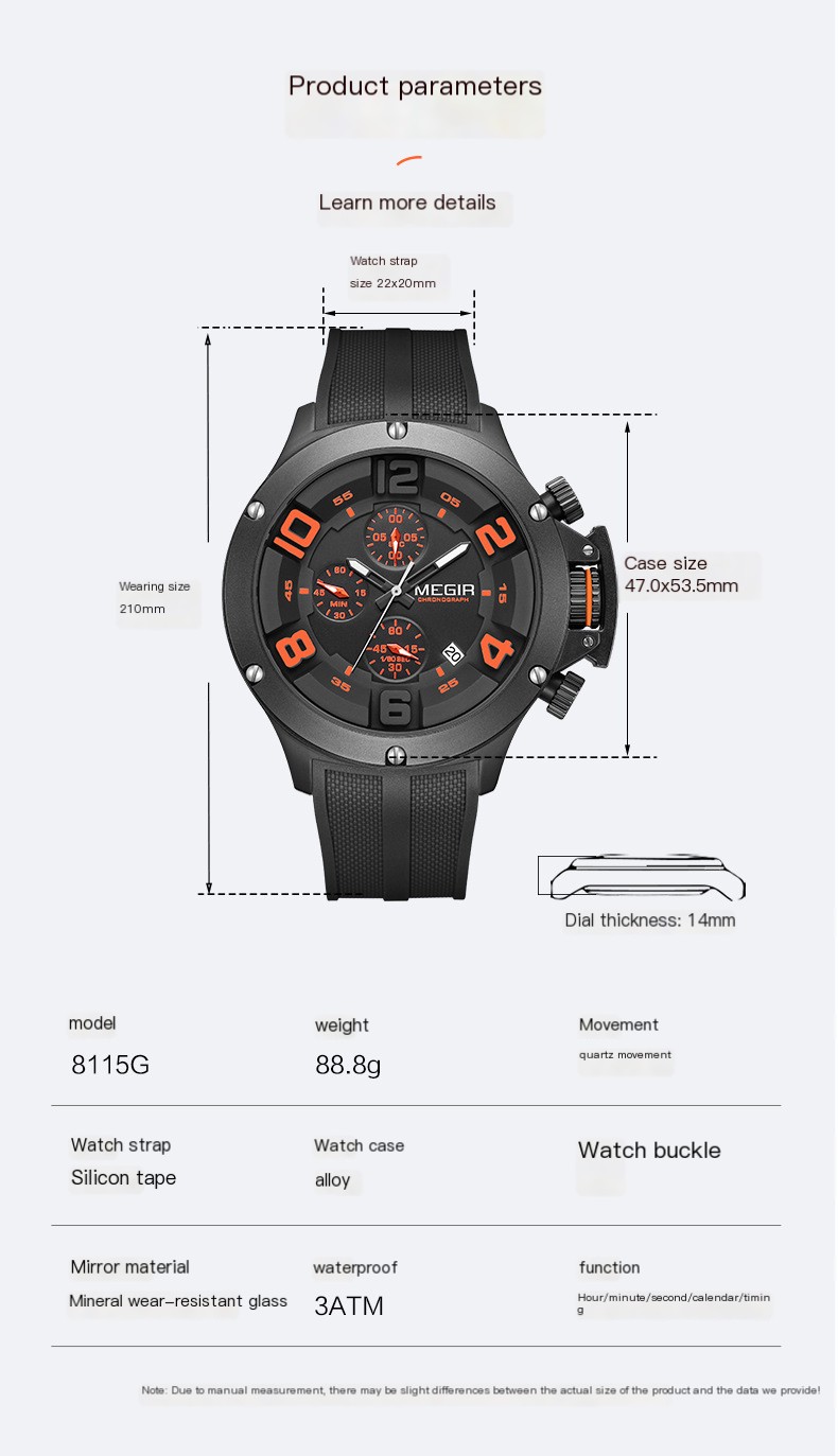 MEGIR Men's Sports Watch Image 4