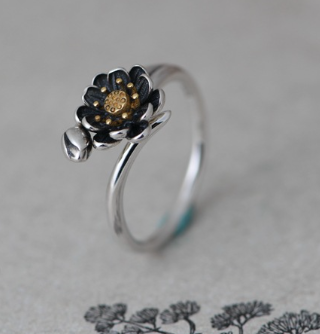 Lotus Silver Ring - Image 3