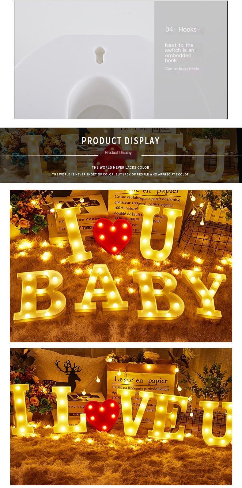 led letter Light Digital modeling night light romantic surprise decorative light proposal to express happy birthday light