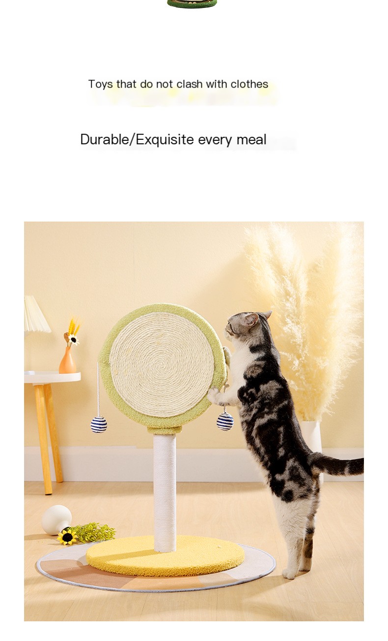 Cat scratching post with turntable red