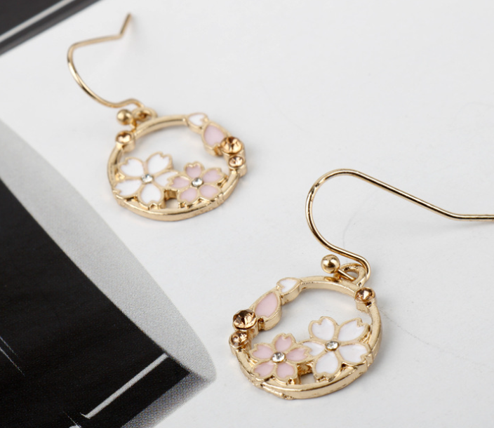 Cherry Blossom Circle Earrings 2