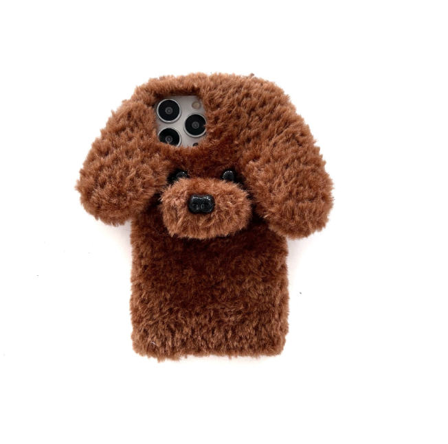 3D Teddy Plush Dog Phone Case Style