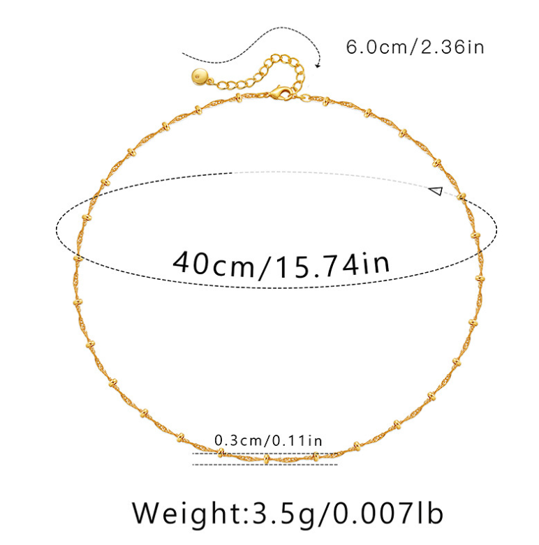 Gold Beaded Necklace Image 2