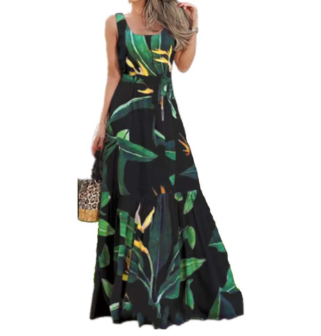 U-neck long dress