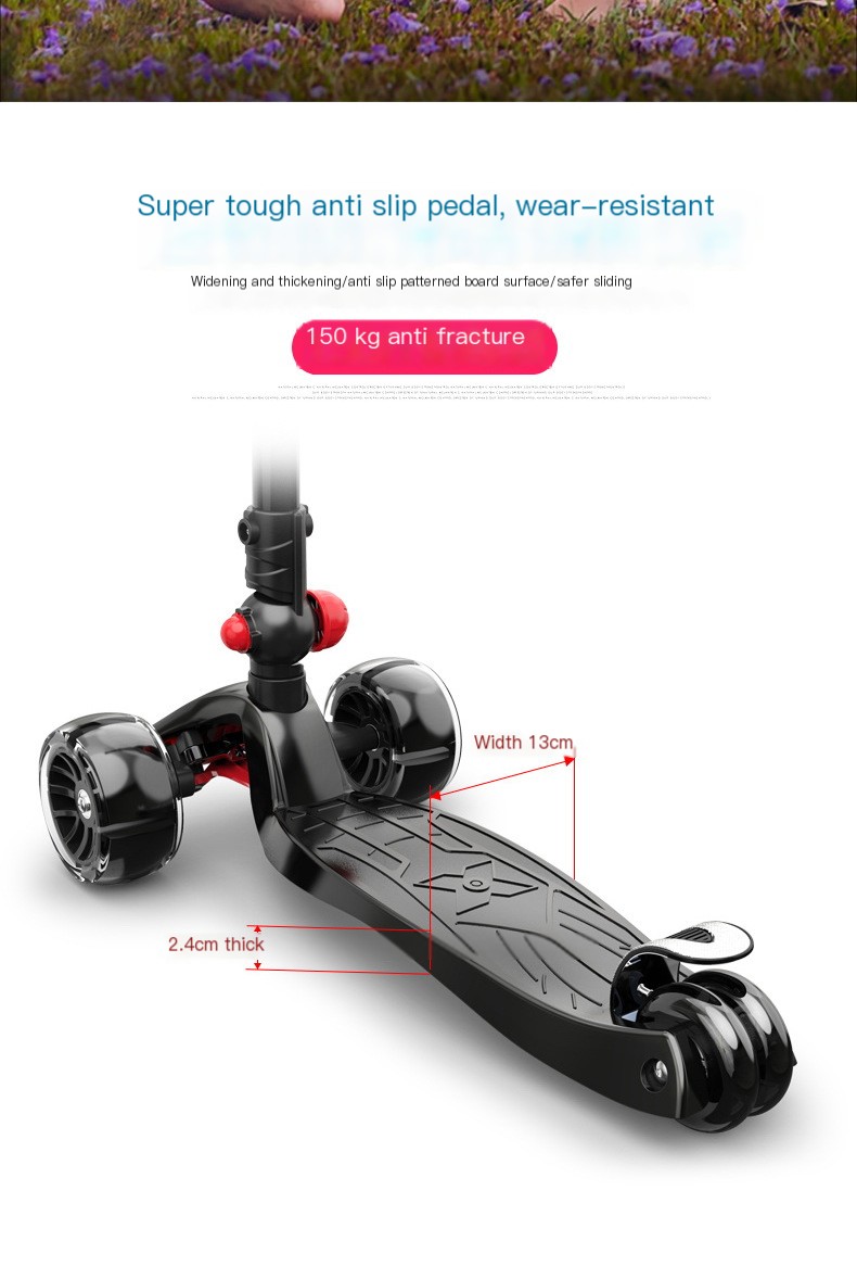 Swiss surfing children folding scooter boys and girls graffiti wide wheel scooter three four-wheel flash pulley