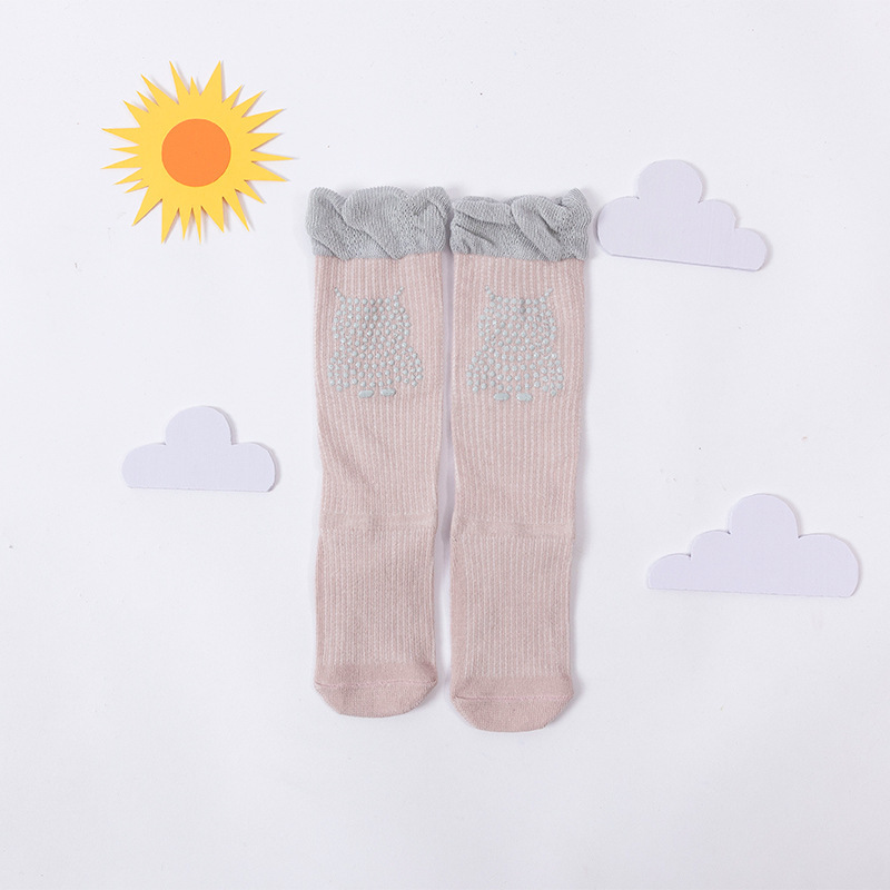 Double Needle Baby Body Socks - Light Blue Letters