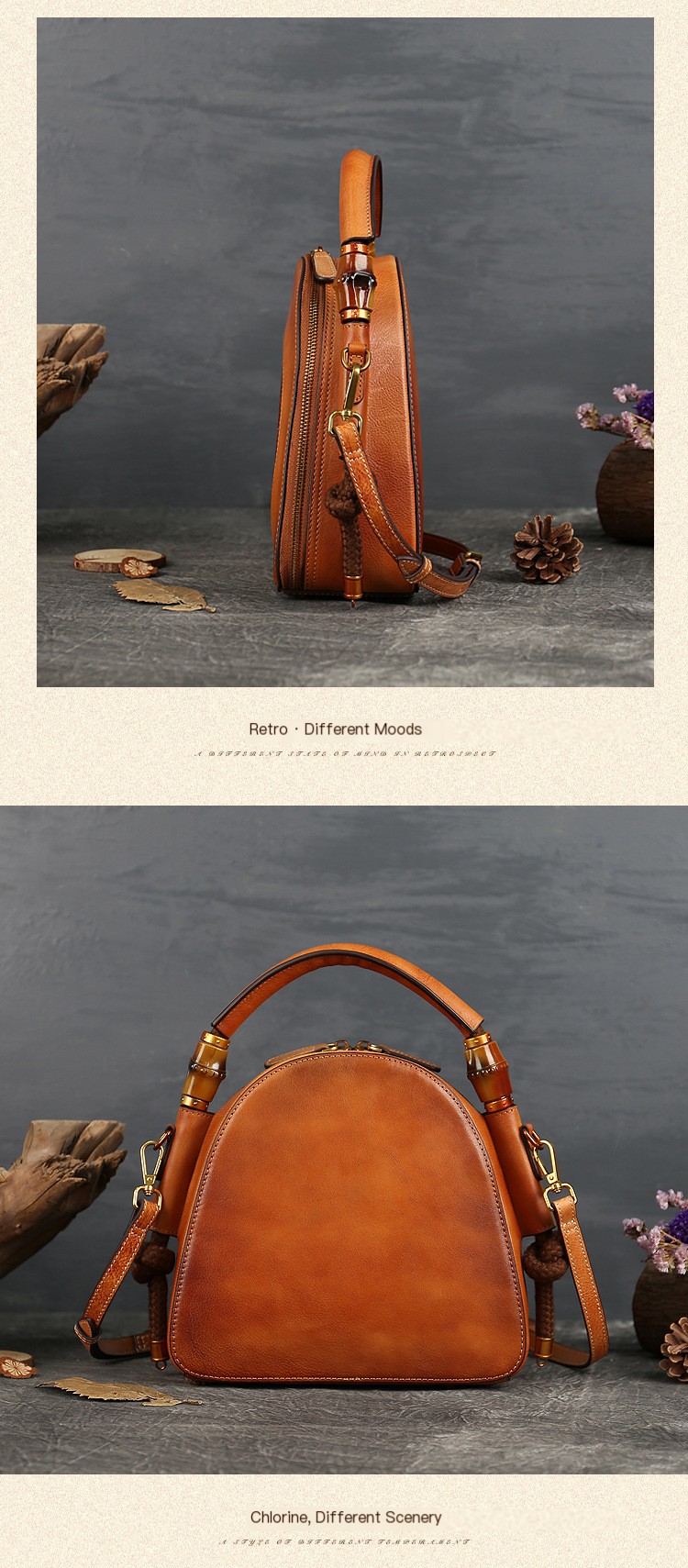 Large-Capacity Cowhide Handbag