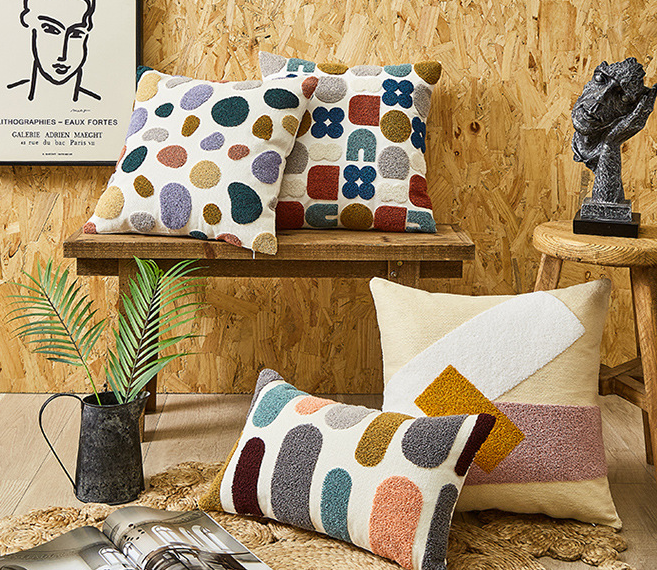 Embroidered Seaside Cushion