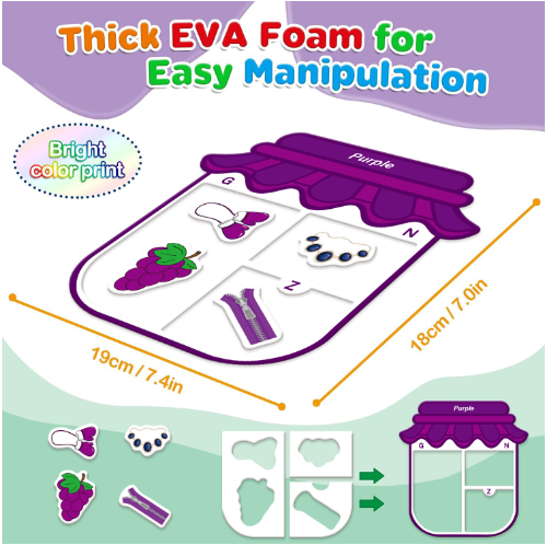 Color Matching Game Color Recognition Magnetic Sorting Set Fun Learning Magnets for Kids Ages 3 with Candy Jars Objects Color