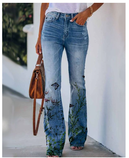 Printed Jeans Image 4