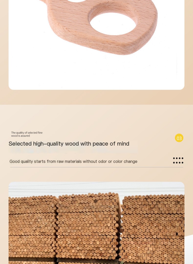 Beech Wood Baby Teether 5