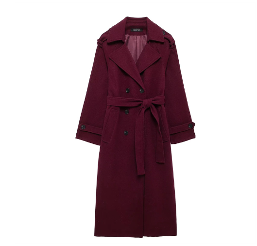 Double-breasted woolen coat coat image